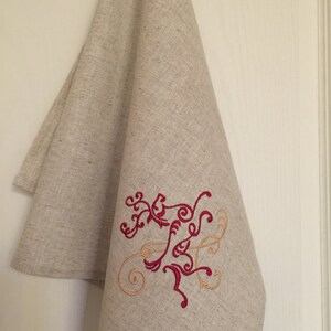 Christmas Tea Towel Linen Guest Hand Dish Towel Embroidery  Decoration Christmas Gift Reindeer