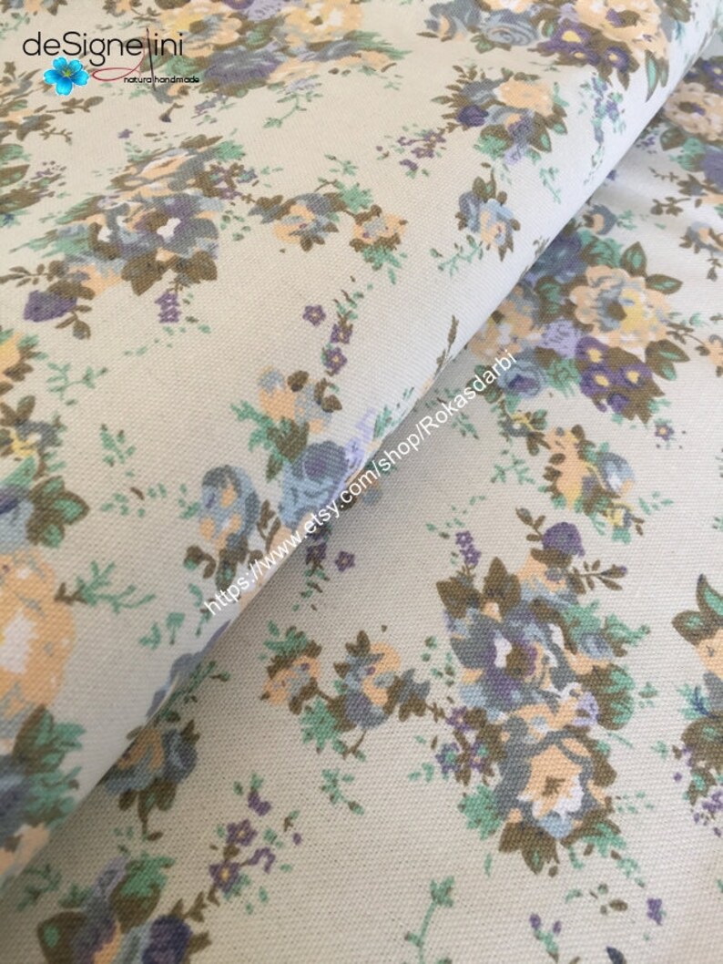 Round Tablecloth Roses Shabby Chic Retro Style Cotton Tablecloth Light Blue