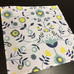 Cotton Fabric Napkins Set 8 White Background Reusable Dining Napkins Cloth Napkins