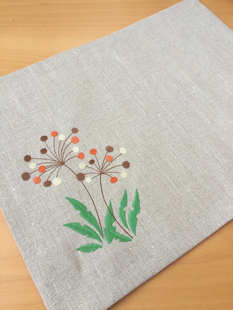 Linen Placemats Set 6 Embroidered Placemats Linen Fabric Etsy