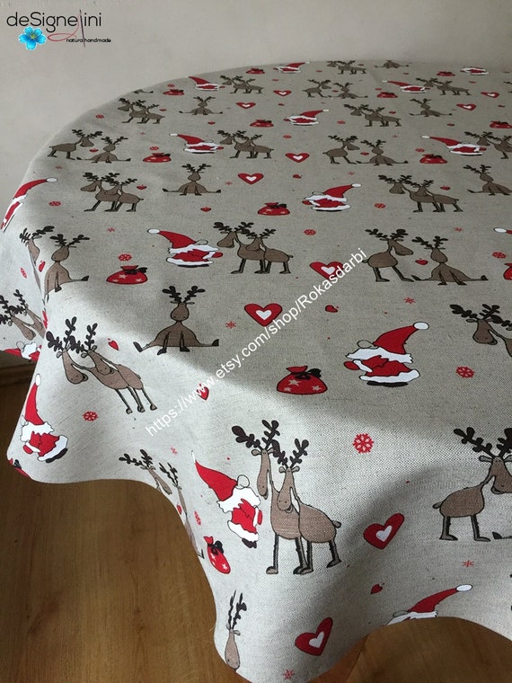 Christmas oval tablecloth deals