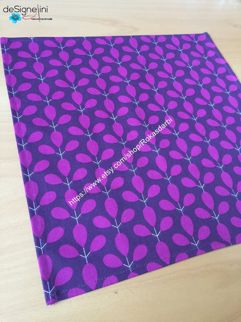 Cotton Fabric Napkins Set 8 Reusable Purple Dining Napkins Etsy UK