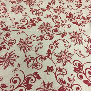 Christmas Tablecloth Round Square Oval Rectangle Cotton Grey Tablecloth Poinsettia Tablecloth Big Size 70 80 90 108 inches