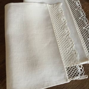 White Linen Placemats Lace Set Wedding Christmas table mats Festive Holiday seasons
