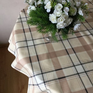 Tablecloth Table Linen Round Tablecloth Oval Tablecloth Square Rectangle Tabletop Chaquared Yellow Brown