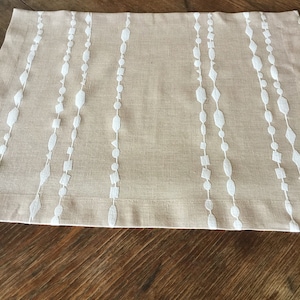 Linen Placemats Set 4 Brown Fabric Table Mats Striped Dining Placemats