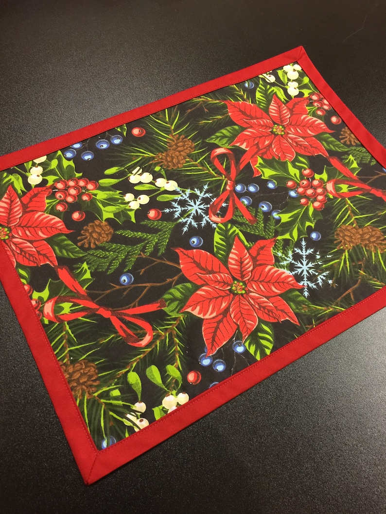 Christmas Placemats Cotton Fabric Placemats Double Layer Etsy