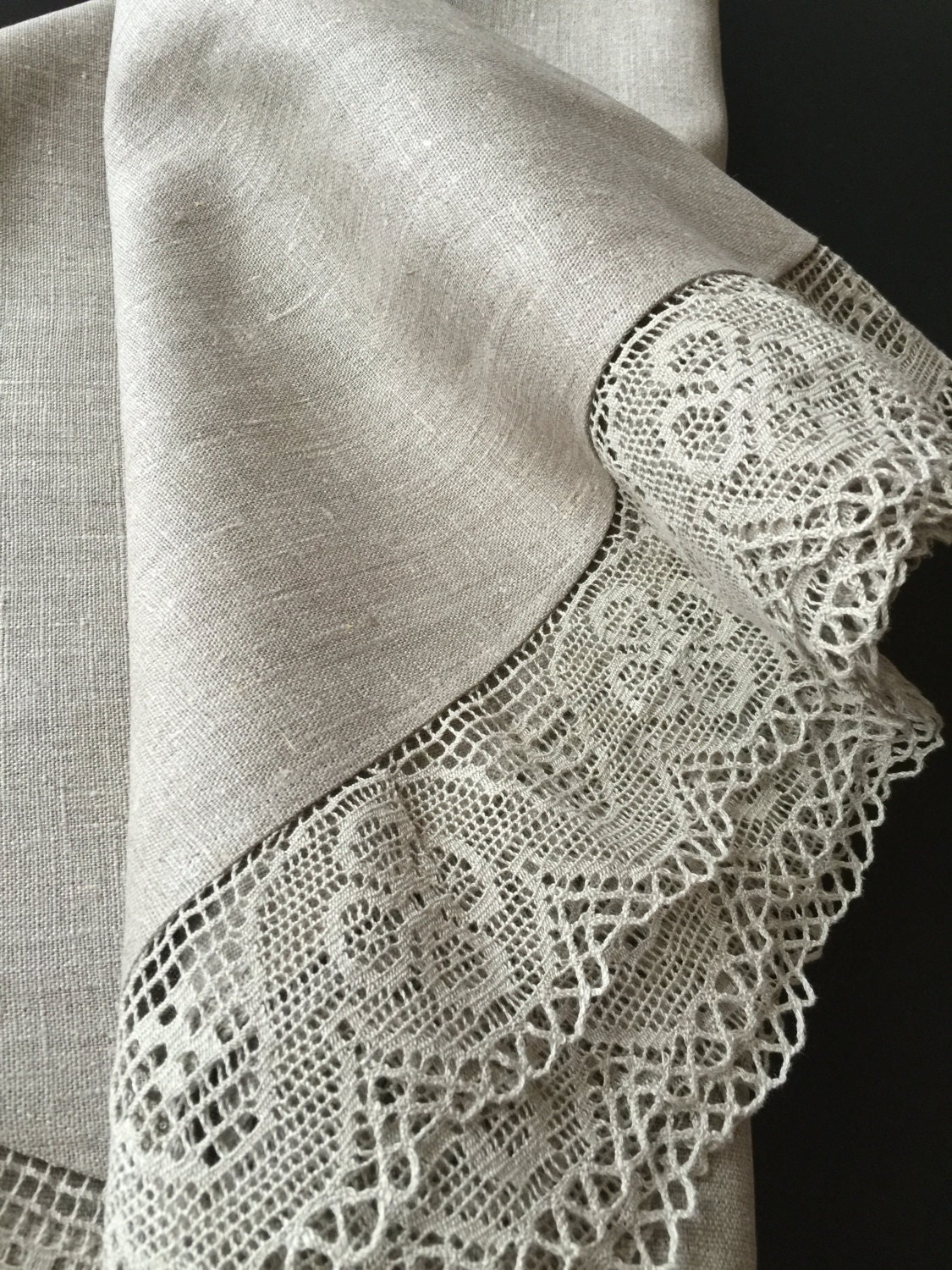 Grey on sale lace tablecloth