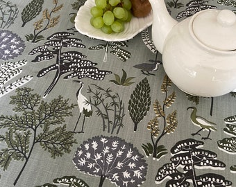 Tablecloth Round Oval Square Rectangle Cotton Tablecloth Birds garden table linen