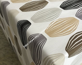 Geometric Cotton Tablecloth: Scandinavian Design, Grey Brown Black
