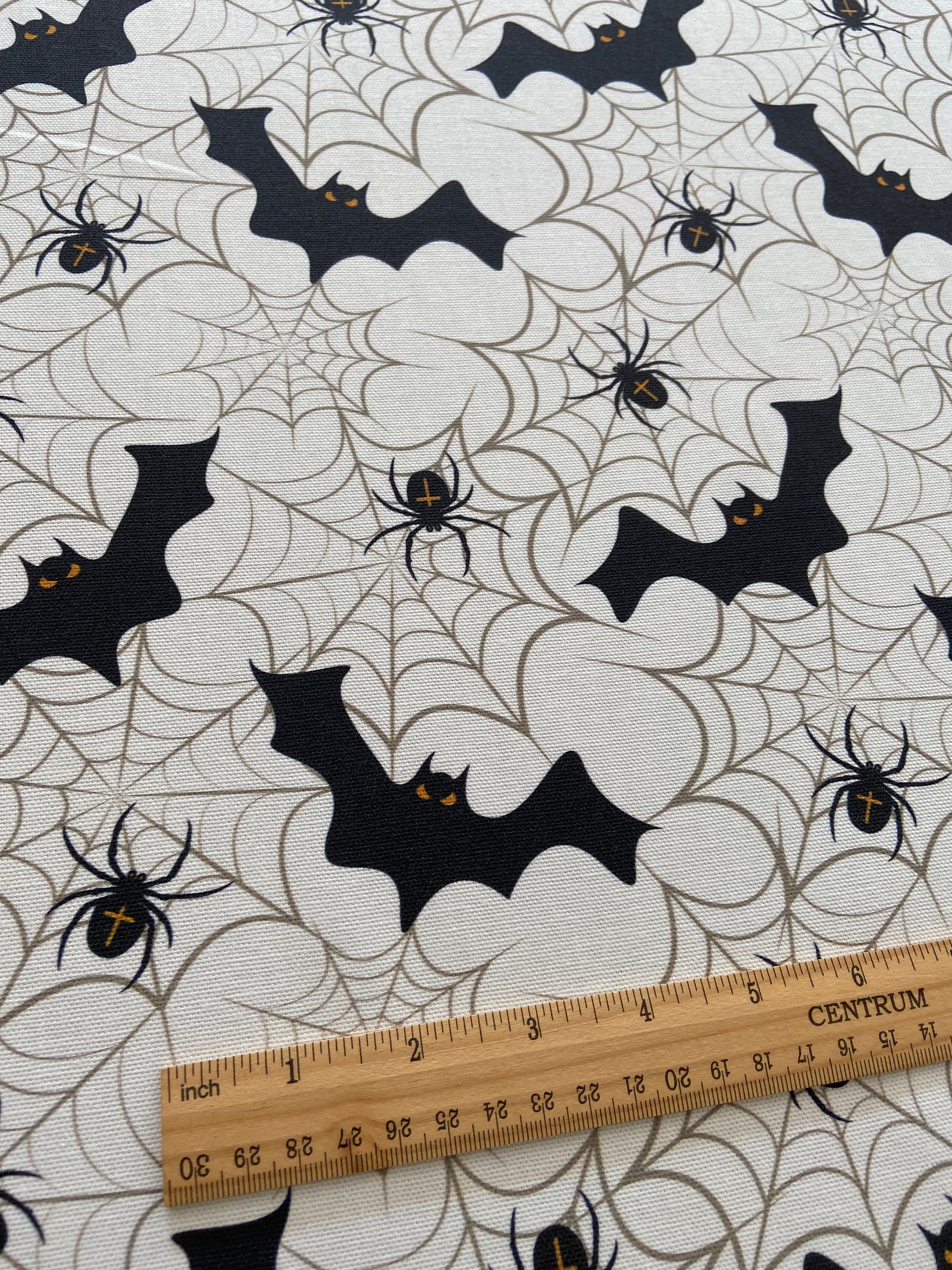 Halloween Table Runner Black and White Cotton Table Runner Bat and ...