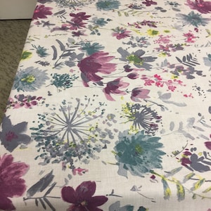 Round Tablecloth Square Water Color Flower Tablecloth Cotton Table Linen