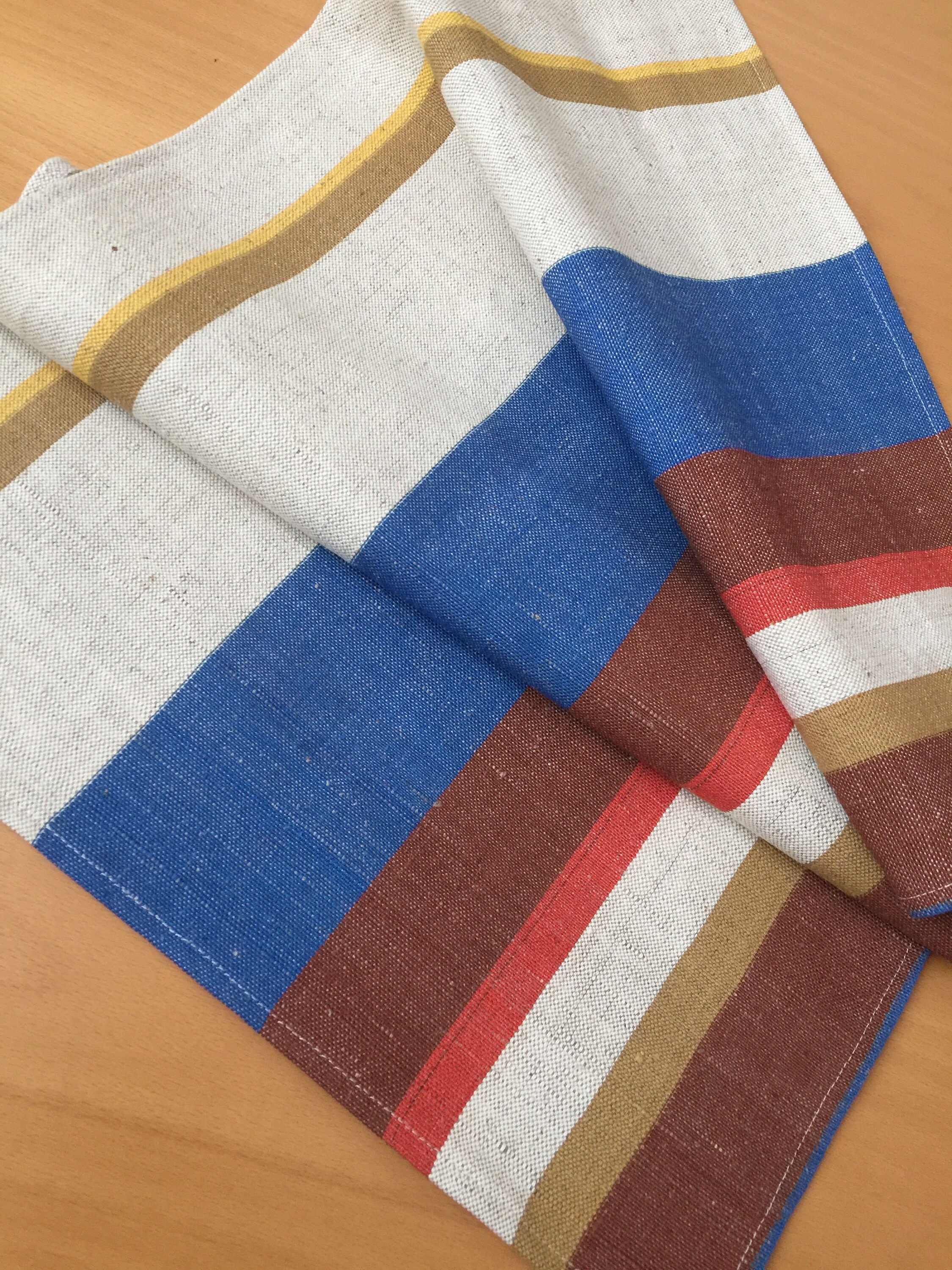 Linen Towel Tea Dish Kitchen Hand Guest Towel Blue Brown Etsy