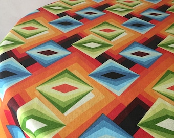 Tablecloth Round Oval Square Rectangle Tablecloth Big Size 70 80 90 106 inches Geometric Colorful Cotton Tablecloth