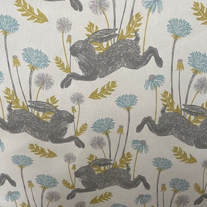 Easter tablecloth Round tablecloth Cotton oval tablecloth rectangle table linen Rabbits blue dandelions