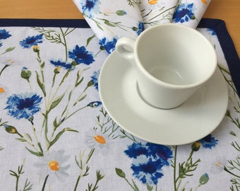布ナプキン コーンフラワー カモミール柄 再利用可能 6枚セット - Etsy