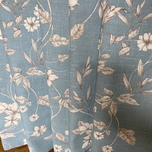 Blue cotton tablecloth Round tablecloth Oval Rectangle Square table linen Floral tablecloth
