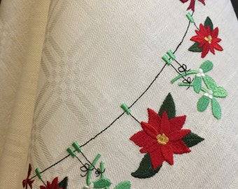 Christmas Tea Towel Dishcloths Embroidered Hand Towel Gift Kitchen Decor