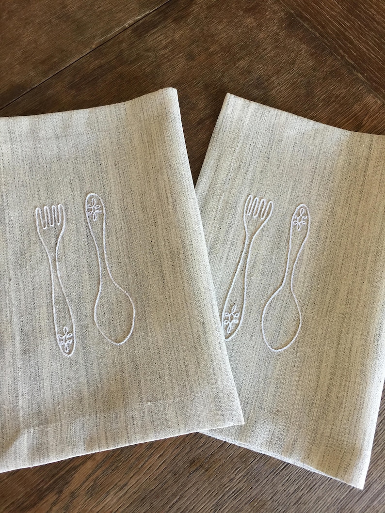 Fabric Placemats Embroidered Placemats Set 2 Hand Embroidery Etsy