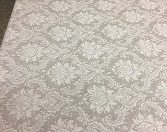 Linen Tablecloth Round Damask Pattern Oval Rectangle Square Natural Beige