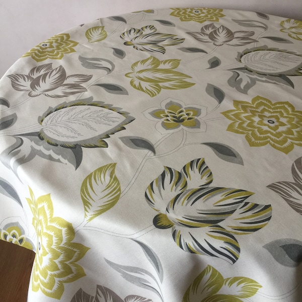 Nappe Ronde Rectangle Carré Nappe Ovale Vert Olive Gris Couleur Coton Nappe Florale