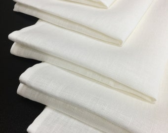 Linen Napkins Set of 6 White Cloth Napkins