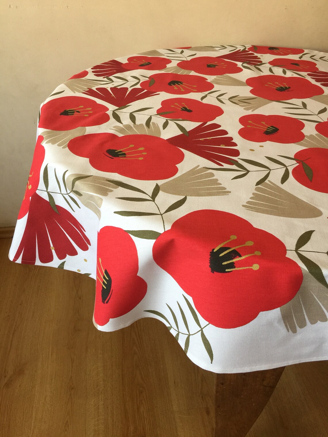 Red Poppies Tablecloth Round Tablecloth Oval Tablecloth Square Etsy