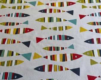 Round Tablecloth Rectangle Tablecloth Oval Tablecloth Square Cotton tablecloth Colored fishes table Linen Sardines Tablecloth