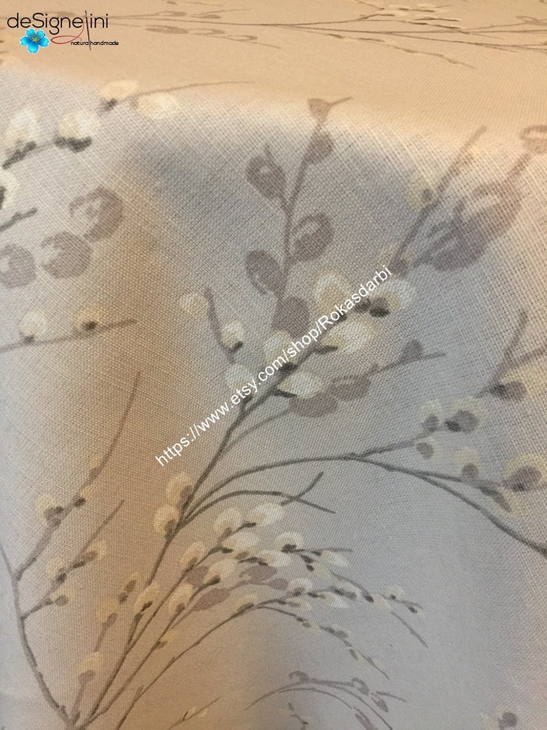 Tablecloth Table Linen Round Tablecloth Oval Tablecloth Beige Grey Color Tabletop Laura Ashley Pussy Willow