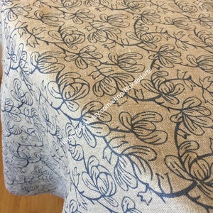 Linen Round Oval Tablecloth Stonewash Grey Blue Tabletop Table Linen