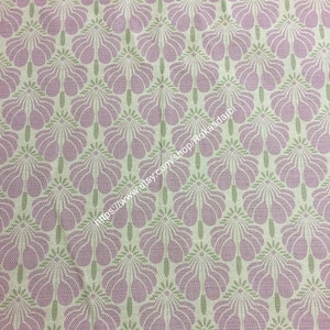 Linen Tablecloth Round Oval Rectangle Grey Purple Stylized Floral Printed Fabric