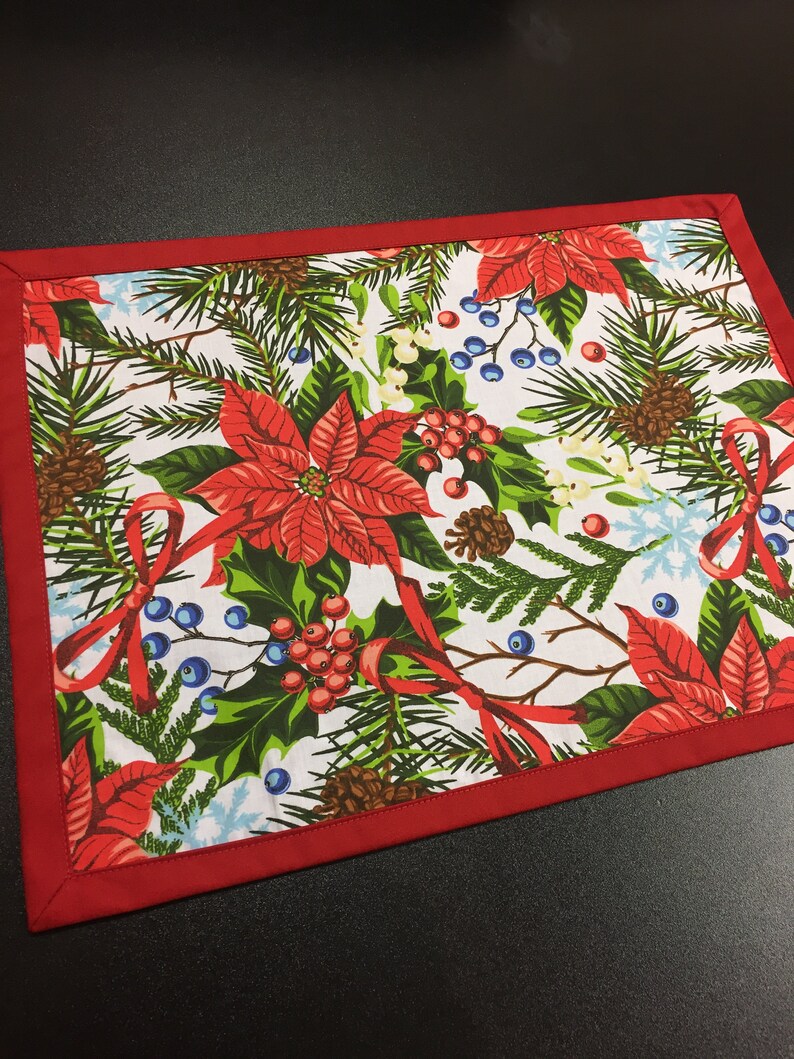 Christmas Placemats Cotton Fabric Placemats Double Layer Etsy