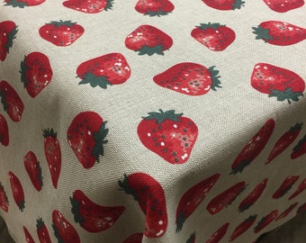 Strawberry Linen Tablecloth Round Square Rectangle Oval Table Linen Summer Holiday