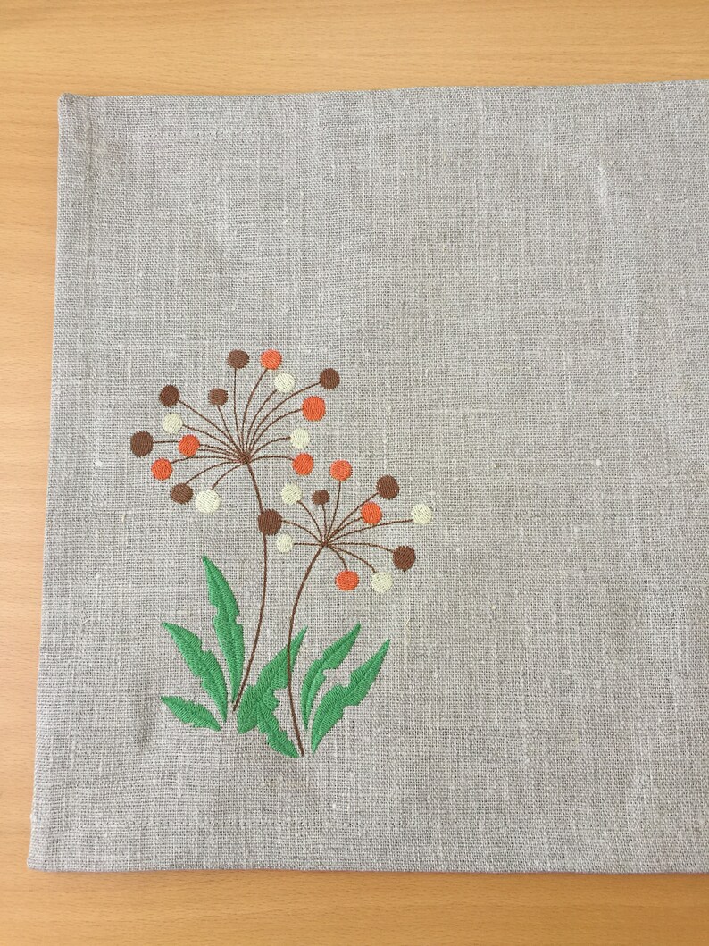 Linen Placemats Set 6 Embroidered Placemats Linen Fabric Etsy