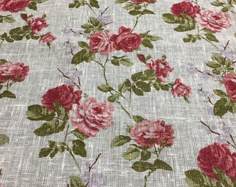 Round Linen Tablecloth Shabby Chic Roses Square Rectangle Tablecloth Cottage Chic Oval table linen