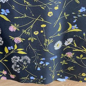 Runde Tischdecke Ovale Tischwäsche Rechteck Wildblumen auf Schwarz Quadratische skandinavische Design Tischdecke