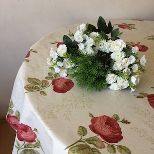 Baumwolle Runde Tischdecke Quadrat Rechteck Oval Rosen Tischdecke