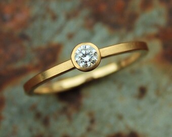 Bague Or Blanc 18 Carats Avec Diamants 0,17 Ct - Taille 51 - Style éternité - Occasion