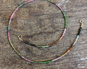 Tourmaline necklace with 585 yellow gold clasp