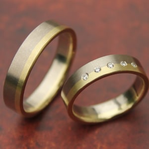 WEDDING BANDS 14k white gold & diamonds