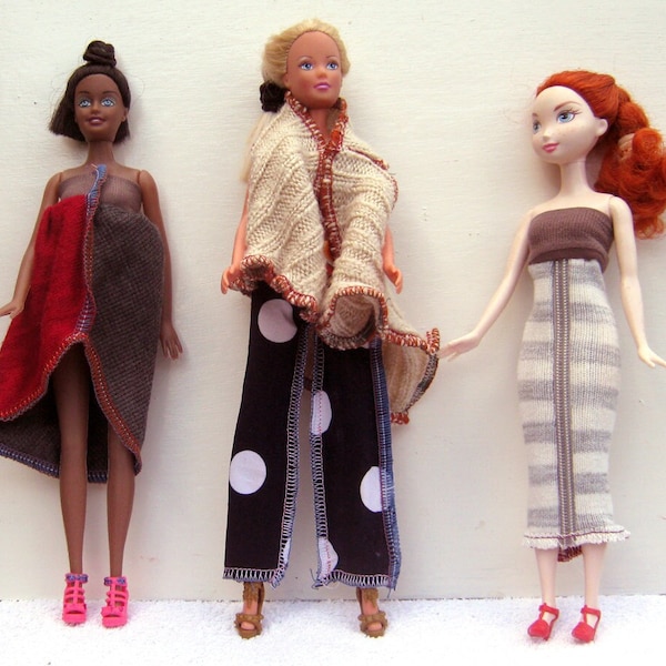 skurrile Puppenkleidung,bunte Puppenkleidung,Modepuppe ungewöhnliches Kleid,exzentrische Mischung Puppenkleidung,Puppenrock,Puppenkleidung Set,lustige Puppenhose