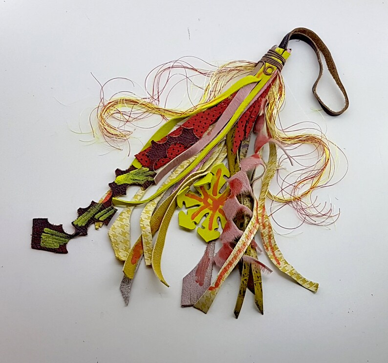 huge leather tassel,made from leather scraps,bag charm,leather charm,leather fringe,long fringe charm,tassel purse charm,decorative for bag,