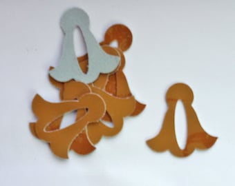 Leather flowers cuts,brown leather flowers cut outs,leather die cuts,DIY leather flowers cuts,leather shapes for craft,leather craft shpes