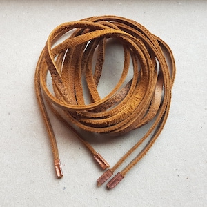 boot leather laces,cow leather bag laces with copper tip,work hiking boot leather laces replacement,bag laces,rustic brown leather laces