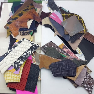 leather scraps color mix,lot of leather trimmings,multicolored leather bag pieces,leather for earring,scrapbook leather,doll clothes leather