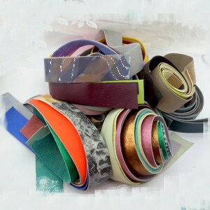 fita de encadernação de couro, tiras de couro coloridas por peso, 30 mm de largura, cintos de couro impressos, faixas de tiras de couro misturadas, tiras de couro misturadas de cores