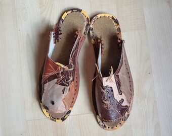 sandalias para hombre/mujer, sandalias Ooak, sandalias coloridas, zapatos de diseñador, sandalias hechas a mano, sandalias de cuero, zapatos artesanales, zapatos únicos