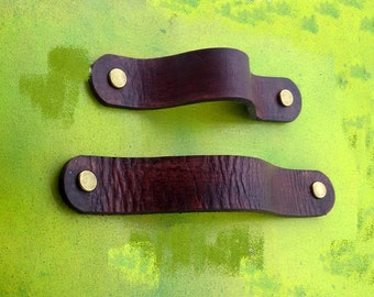 Leather handles for doors,old mahogany leather furniture pulls,drawers leather handles,doors antiqued leather pulls,leather furniture handle