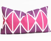 Custom Listing for George - Lumbar Pillow Cover - Midnight Berry Diamonds -12" x 20" -  Linen / Cotton Blend