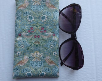 William Morris Teal Glasses Case,  Fabric Glasses Case, Spectacle Case, Soft Glasses Case